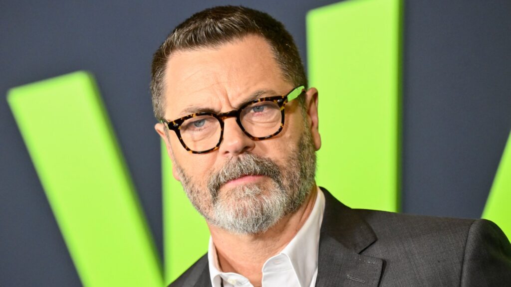 Nick Offerman Drops 'Proud to Be a Kamala Man': Watch