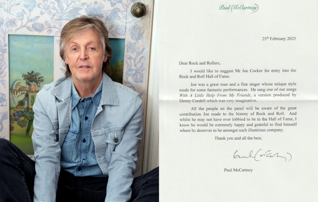 Paul McCartney's appeal: “Joe Cocker deserves to enter the Rock and Roll Hall of Fame”