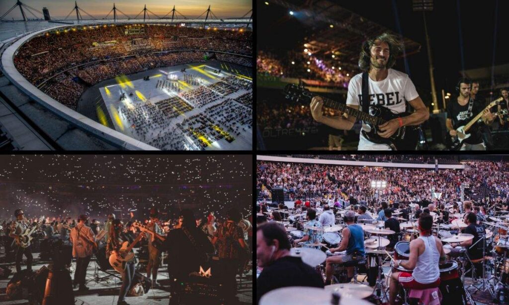 Negramaro and Fask at Rockin'1000 10 Years Celebration