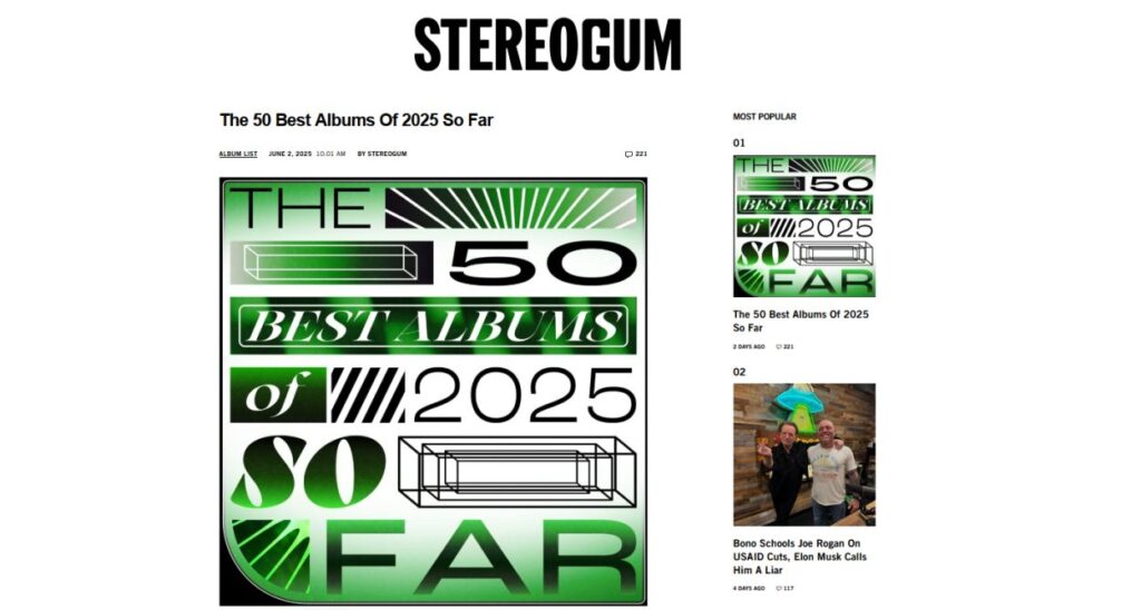 The 50 best records released so far in 2025 in the Sterogum magazine ranking