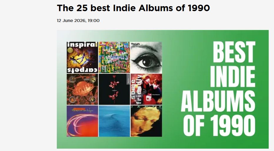 The ranking of the 25 best indie rock records of 1990, according to Radio X magazine