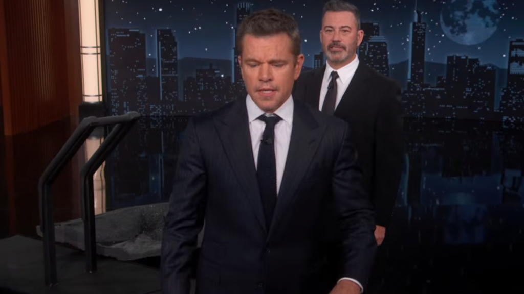 Watch Matt Damon Crash ‘Kimmel’ in a Literal Trojan Horse