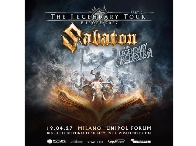 √ Sabaton: a date at the Unipol Forum in Milan in April 2027