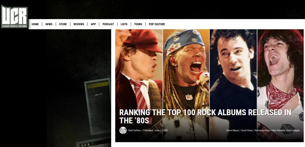 The ranking of the 100 best rock records of the 80s, according to Ultimate Classic Rock