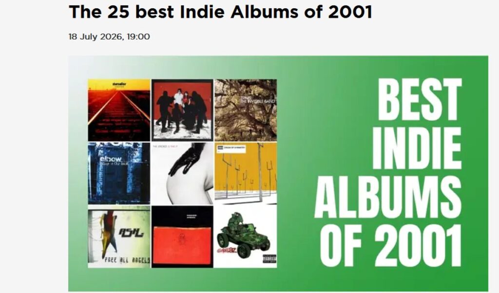 The ranking of the best indie rock albums of 2001, according to Radio