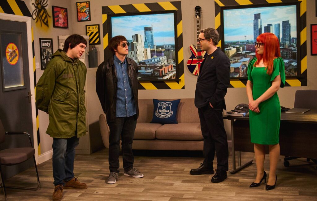 Watch ‘SNL UK’ turn Oasis into Russian spies in Andy Burnham sketch